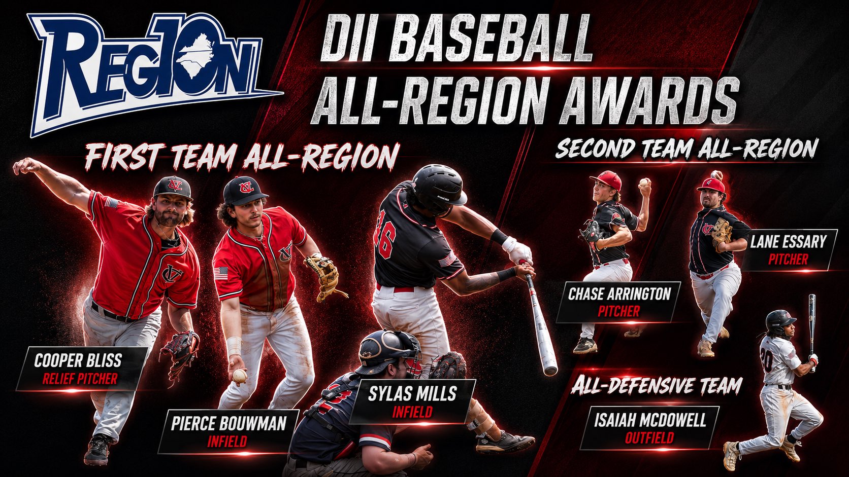 6 Red Hawks earn All-Region 10 baseball honors