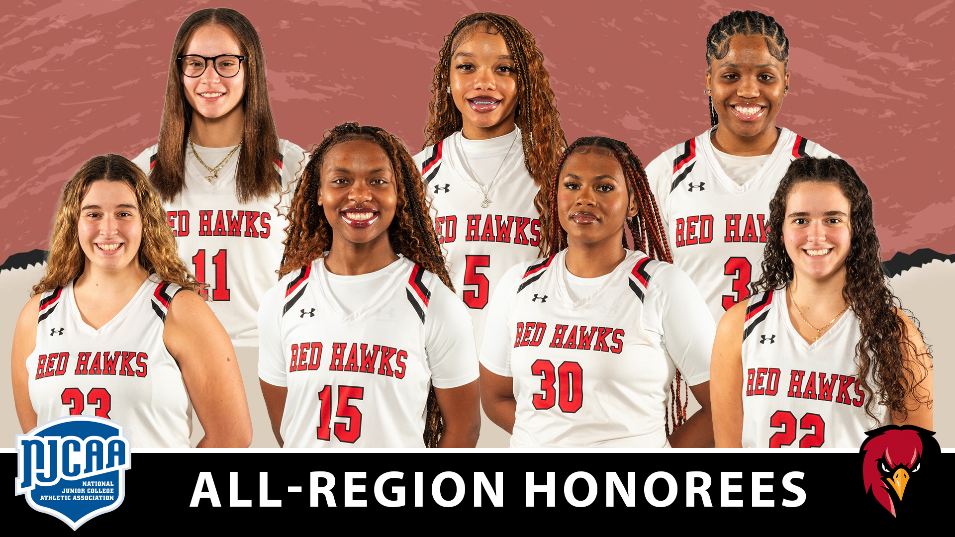 7 Red Hawk women&rsquo;s basketball players honored by Region